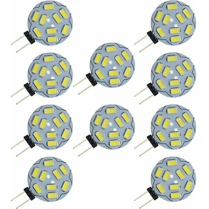 Paquet de 10 ampoules LED G4 9 SMD 5730 12V AC/DC culot bicanal encastr au plafond encastr au plafond Ampoule LED