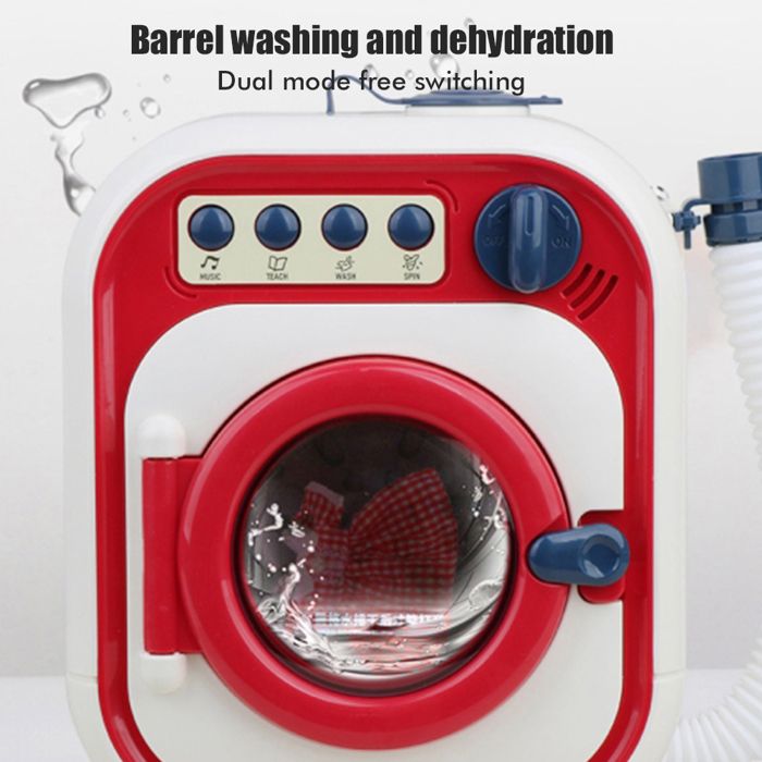 Vvikizy Jouet de la machine à laver électrique Mini de lavage électrique jouet enfant de lavage de lavage jeux electronique Rouge