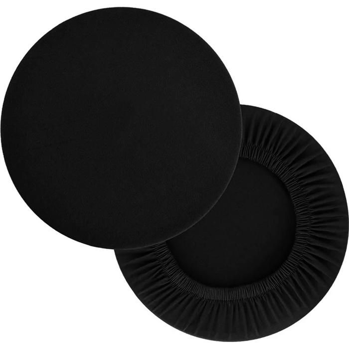 Housse de tabouret - YYV - Ronde - Noir - Lot de 2 - Lavable et extensible