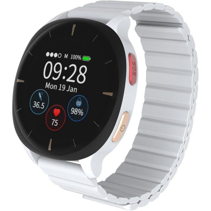 Montre Connectée Audar E2 Senior avec Détection de Chute et SOS GPS Surveillance Santé 247