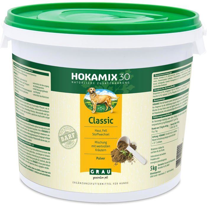 Complément Alimentaire - GRAU HOKAMIX30 - 30 Plantes - 5 kg - Pour Chiens Actifs et Âgés