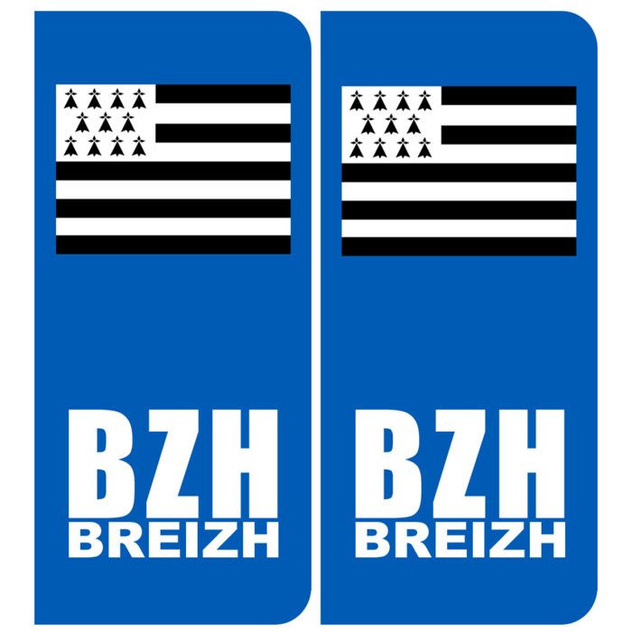 Stickers Immatriculation BZH Personnalisés