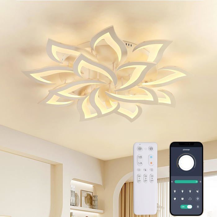 Plafonnier LED - KAUCQI - Creative Dimmable - 84W - 8400 lm - Pétale dimmable 3000–6000K