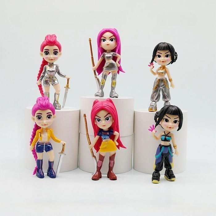 Set De 6 Figuras Huntrix K-POP Demon Hunters – Mini Muñecas De PVC De 10 Cm Para Coleccionistas Y Fans Del Anime