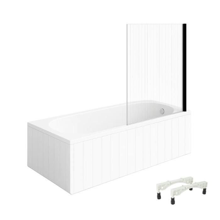 Baignoire droite avec pieds 170 x 75 cm VILLEROY & BOCH O.Novo + Pare bain droite AURYS Raywall