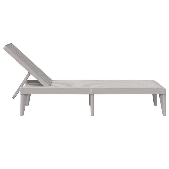 Sale 2026 Chaise longue/Transat - BURKE - 1 PLACE - gris 186x60x29 cm PP Cc947
