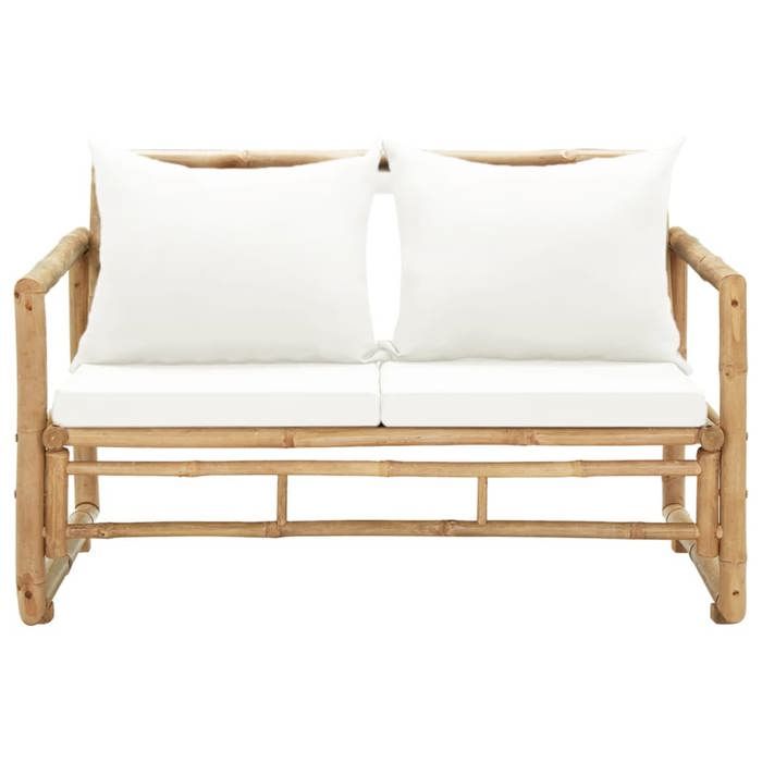 STAR SALE® Canapé de jardin 2 places - Siège de jardin - avec coussins - Bambou 115x65x72 cm T3547