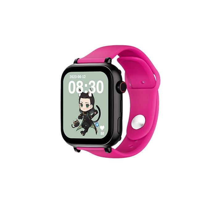 Montre connectée enfants - SAVEFAMILY - SaveWatch Plus 4G - GPS en temps réel - Écran tactile Full HD - Bracelet silicone fuchsia