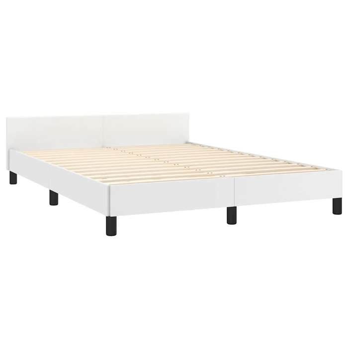 Structure de lit double(1 pc) - VIDAXL - Montage Facile - avec tête de lit - sans matelas - blanc 140x190 cm L1013