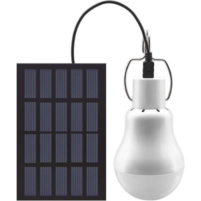 Lampe solaire portable - PZCC - Ampoule LED - Énergie solaire - Panneau solaire - Intérieur et extérieur - Camping