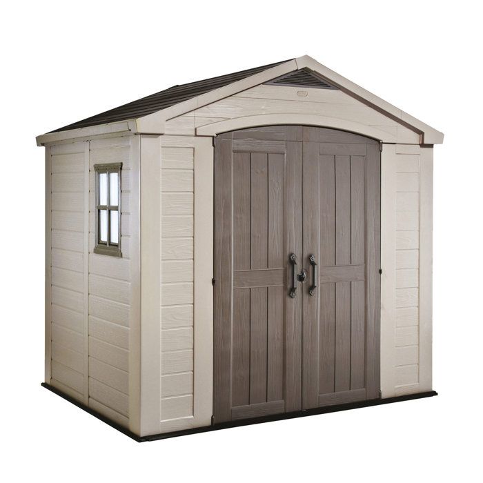 Factor 8x6 - Abri jardin 256 5x243x182 cm 2 portes rangement outils effet bois résine beige Factor 8x6 - Abri jardin 256 5x243x182 cm 2 portes rangement outils effet bois résine beige