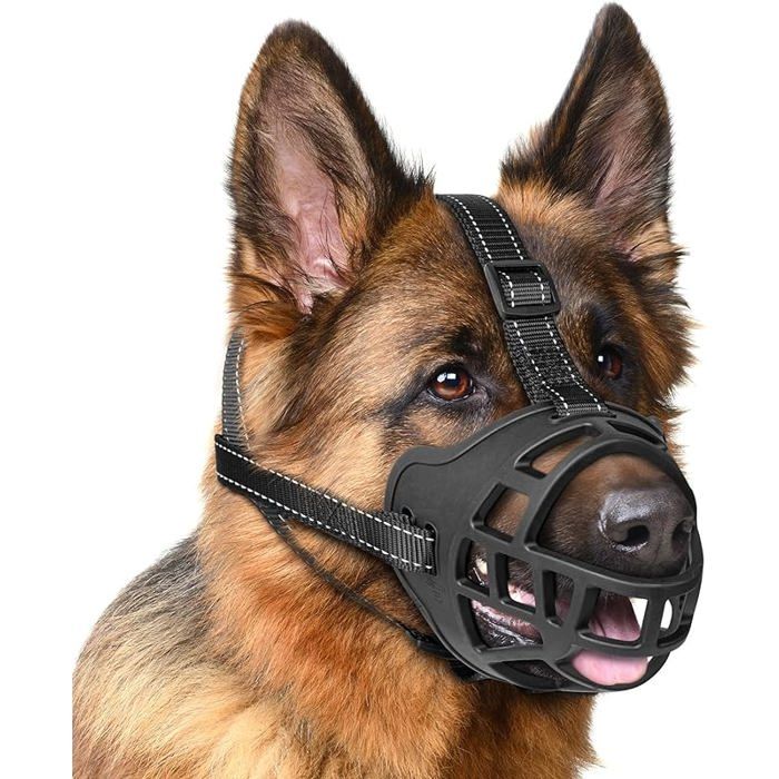 Muselière pour Chien Muselière Panier Durable pour Chiens de Grande Taille GrandeNoire (Snout 3.9 / 10cm)