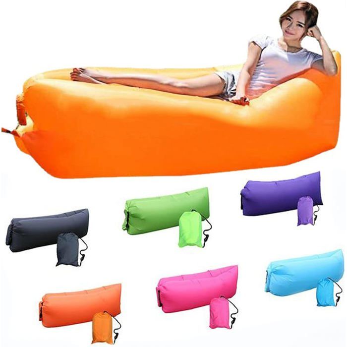 Canapé gonflable anti-fuites d’air avec sac portable air sofa léger pour voyage camping randonnée piscine et fêtes de plage
