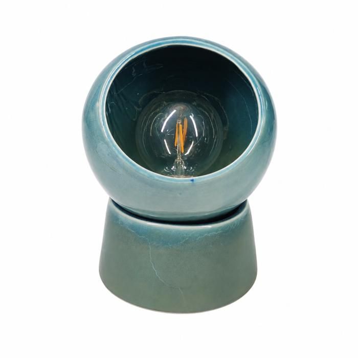 Lampe à poser en céramique bleue - Halo - Maison Pavane