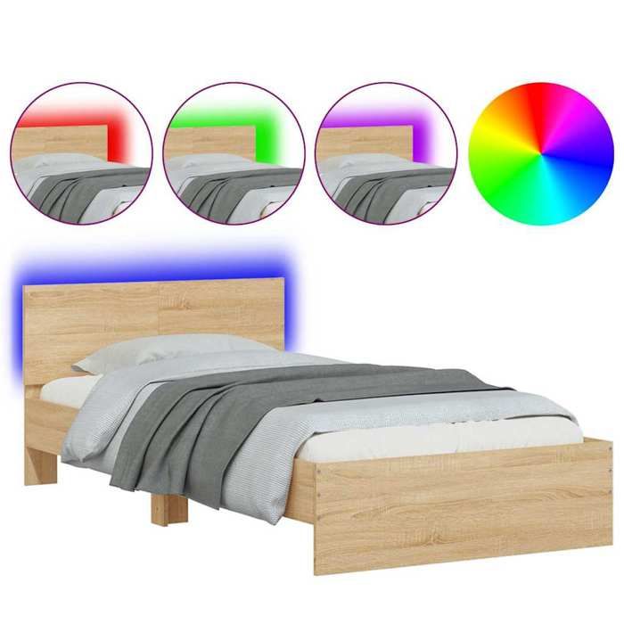 Luxe&Mode Structure de lit sans matelas avec lumières LED 100x200 cm 2 ans garantie LV16419