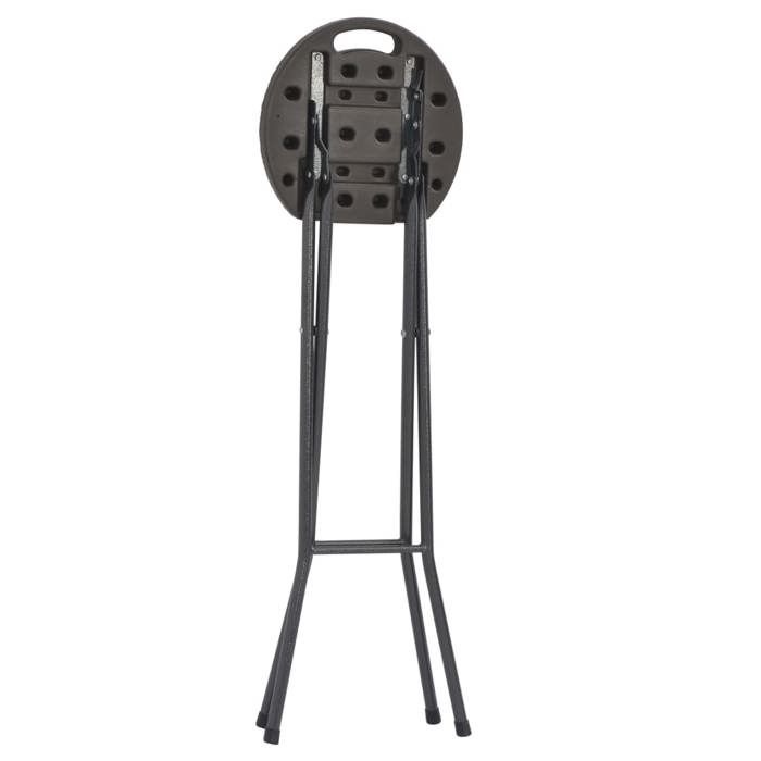 Tabouret de bar pliable 2 pcs PEHD et acier Marron Aspect rotin_2 ans garantie_67769