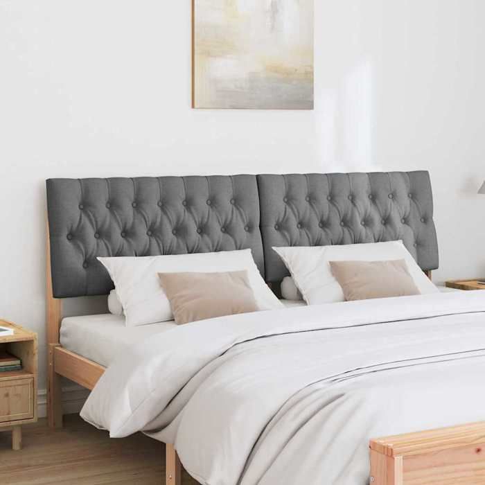Meuble de chambre - HAOSHOP - Tête de lit moderne - capitonnée Gris foncé 180 cm Pin massif（6454)