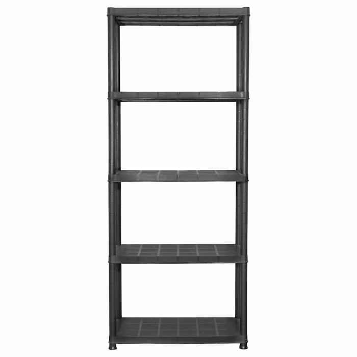 CONFORTHA®Étagère de rangement à 5 niveaux Noir 71x38x170 cm Plastique - Entreprise & industrie (2030)