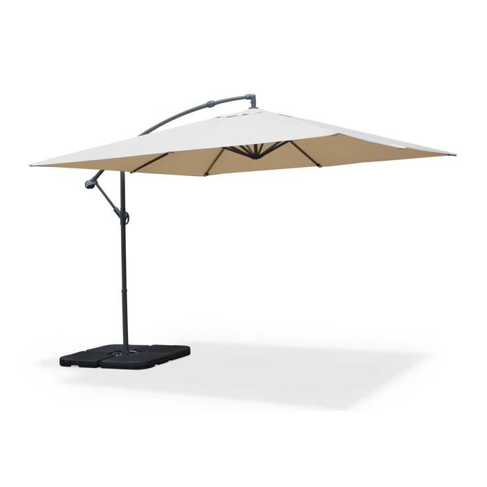 Toile De Remplacement Pour Parasol Déporté Carré - Taille 4x3m - Tissu Polyester Imperméable - Beige