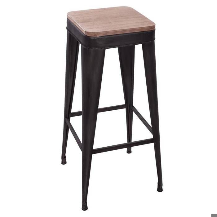 Tabouret de bar Joris métal et bois noir - Atmosphera Créateur dintérieur Tabouret de bar Joris métal et bois noir - Atmosphera Créateur dintérieur