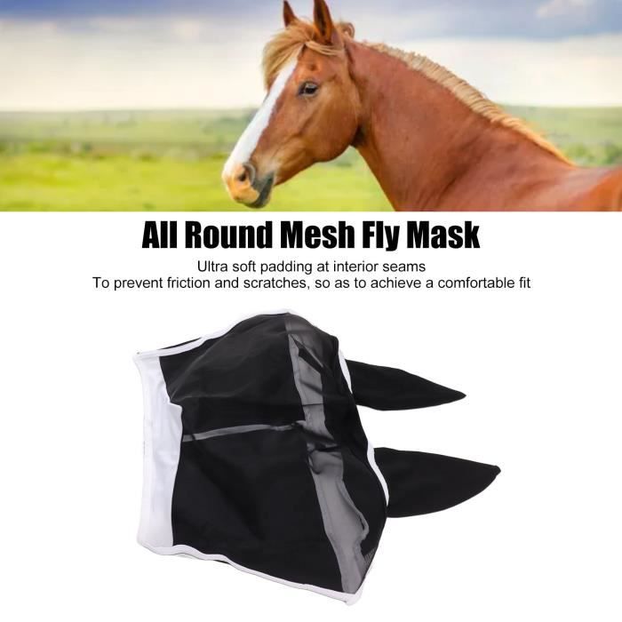 Masque Anti-mouches Cheval Shires – Maille Fine – Noir/Sarcelle – Taille Cob/Full/Extra Full