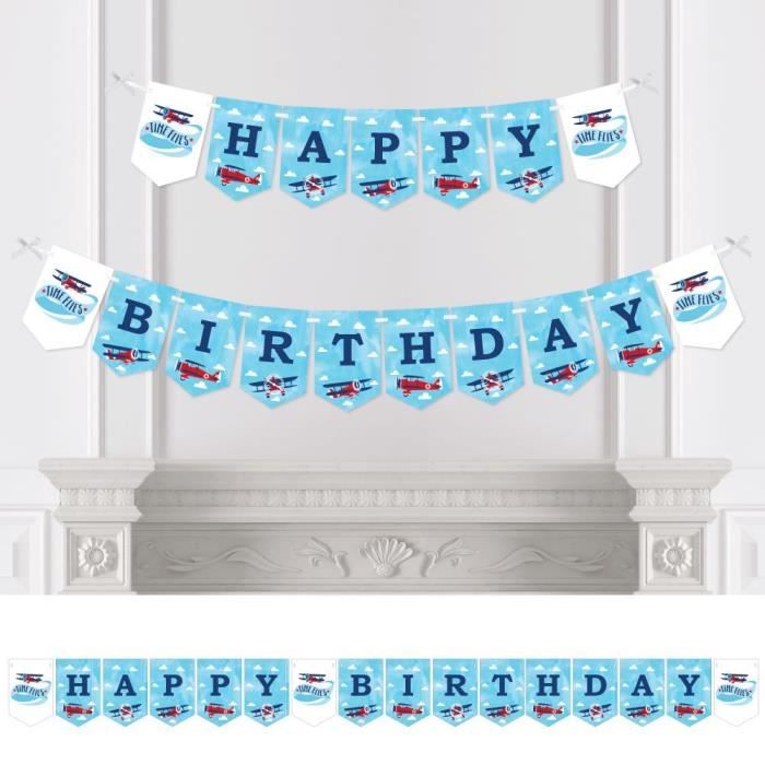 Prendre Son Envol Avion Avion Vintage Fete D Anniversaire Banderole Decorations De Fete D Anniversaire Fidvx Cdiscount Maison