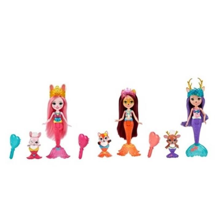Enchantimals - Pack De 3 Sirenes - Poupée - Princesse Sirène Animal - 4 ans  et + - Cdiscount Jeux - Jouets