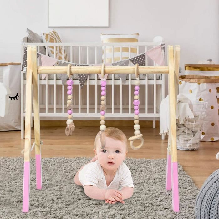Arceau De Jeu Accessoire De Gym Pour Portique D Eveil Jouet En Bois Pour Bebes De Plus De 3 Mois Avec 3 Elements De Jeu Suspendus Cdiscount Puericulture Eveil Bebe