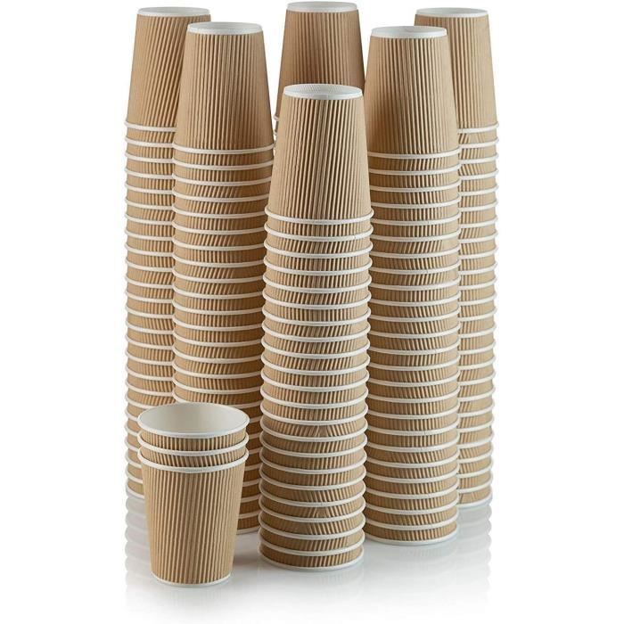 Verres Jetables Gobelets Papier Kraft Inoverse Lot De 50 - 200ml - Écologiques Jetables - Café à Emporter Gobelets Jetables