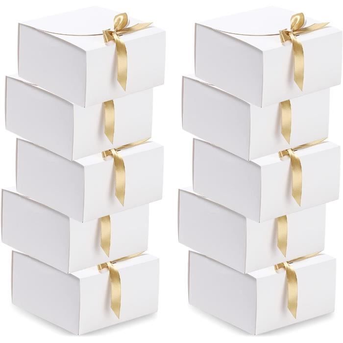 Cadeau Moins De 10 Euros Lot De 12 Boîtes En Carton Kraft De 4,5 X 4 X 5 Pouces Avec Boite Cadeau Vide