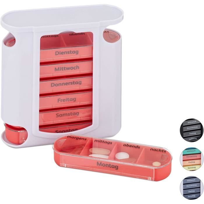 Buithafu Boite Pharmacie à 3 Niveaux - Boîte Medicaments Rangement Portable Avec 7 Jours Et 4 Fois Par Jour - Boîte à Médicaments Avec Couvercle Pour La Maison, Le Bureau, La Voiture
