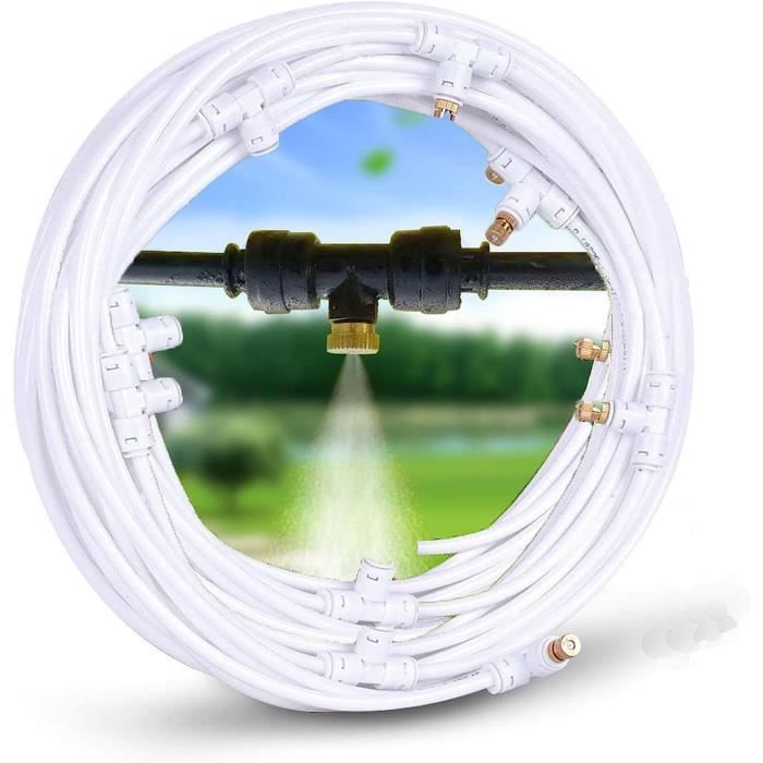 Kit Brumisateur Extérieur 15 Buses Laiton - Système Irrigation Jardin Terrasse Patio