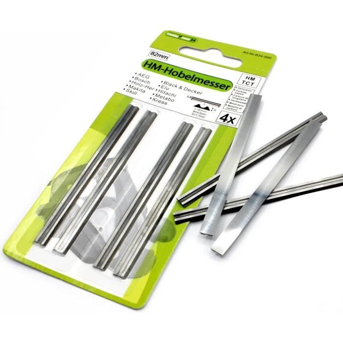 Lot de 4 lames de rabot en métal dur HM réversibles pour rabot Lot de 4 lames de rabot en métal dur HM réversibles pour rabot
