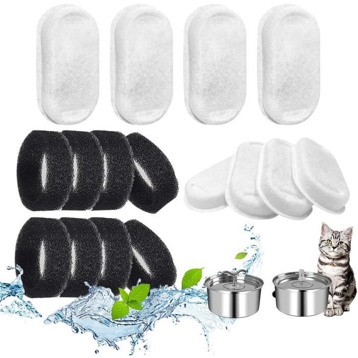 32 Pièces Filtre Fontaine à Eau Chat SV – 16 Cartouches + 16 Éponges Pour PLWF105/PLWF115/PLWF005