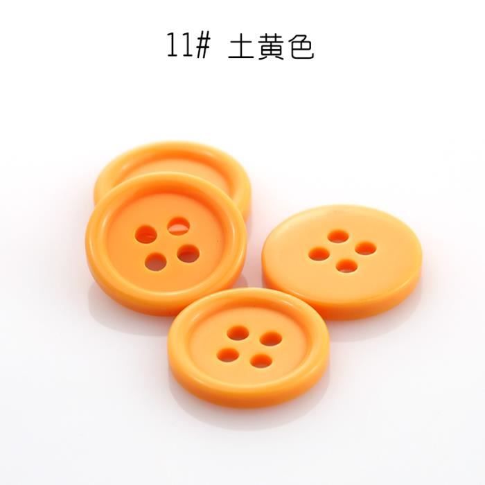 Lot de 100 Boutons Ronds en Résine pour Couture - 5 Tailles