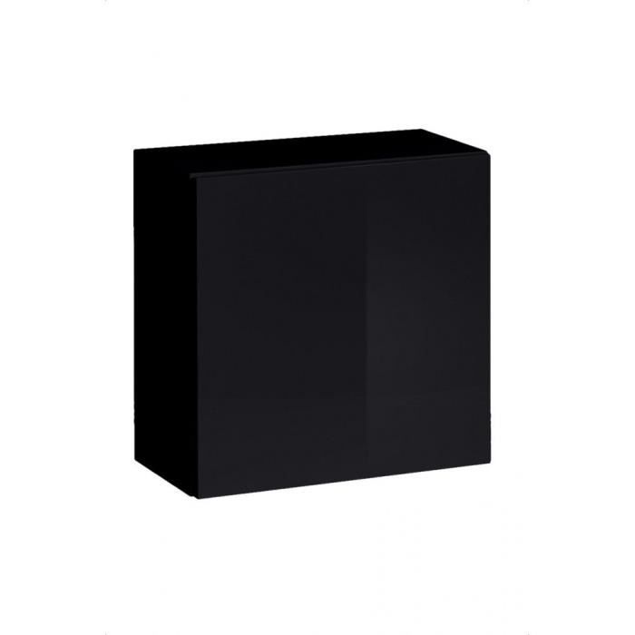 vitrines - asm petit mobilier - vitrine - switch sw 3 - 60 cm x 60 cm x 30 cm   - noir