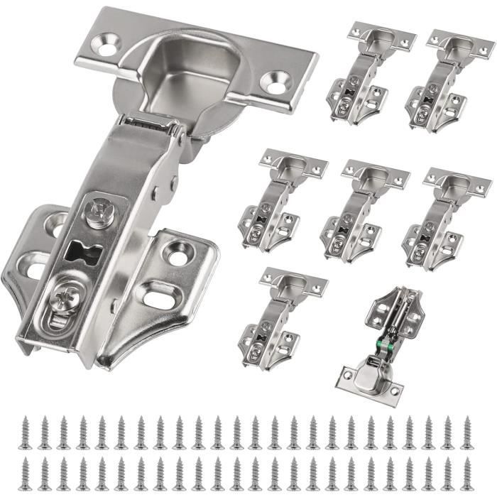 8 X Charnière Porte Cuisine Avec Amortisseur Avec 48 Vis, Charniere Meuble De Porte Placard 110