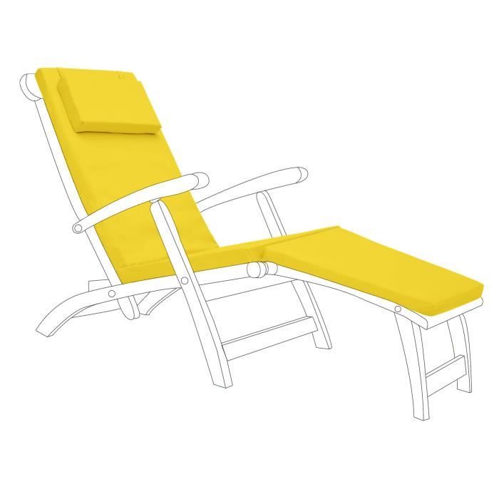 gardenista coussin bain de soleil d'extérieur, coussin de chaise longue de jardin pliable et résistant à l'eau, appui-tête, jaune