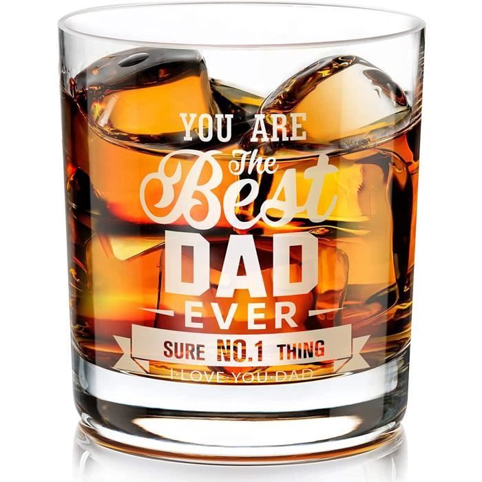 Cadeaux pour Papa Verre à Whisky, Verre à Whisky Gravé