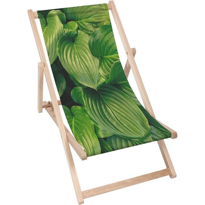 Chilienne De Plage Pliable En Bois D'Eucalyptus Inclinable 3 Positions Avec Oreiller Vert – ComfortXL Outdoor Living - Gamm Vert