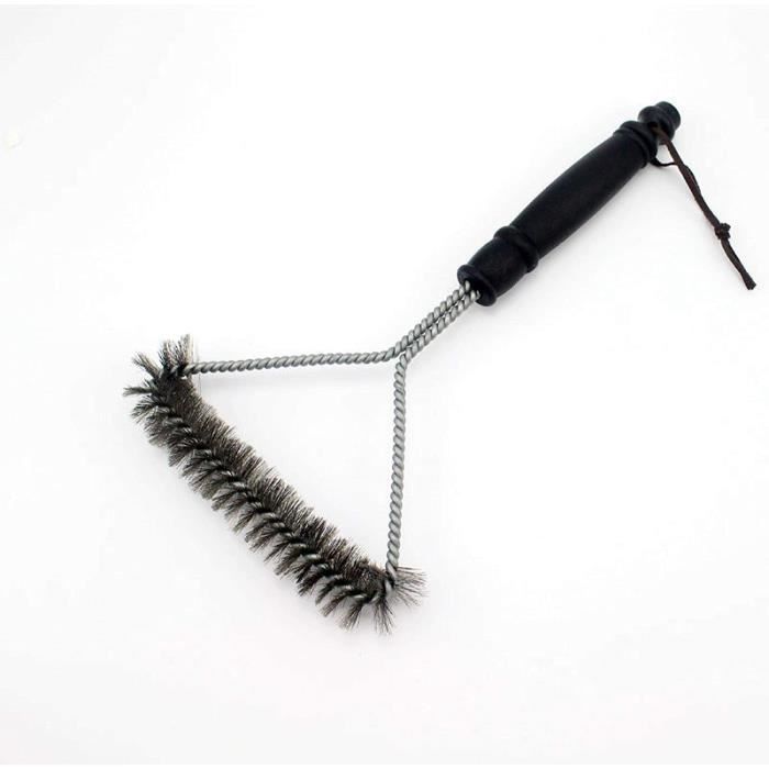 SAMSYOKI Set De Nettoyage Barbecue 3 En 1 - Brosse Acier Inoxydable, Grattoir & Brosse Laiton - Pour Grils Gaz & Charbon