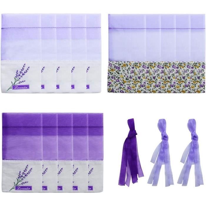 15 Pcs Sachet De Lavande Vide Violet Sachet Parfumé Pochette Vide Fleur