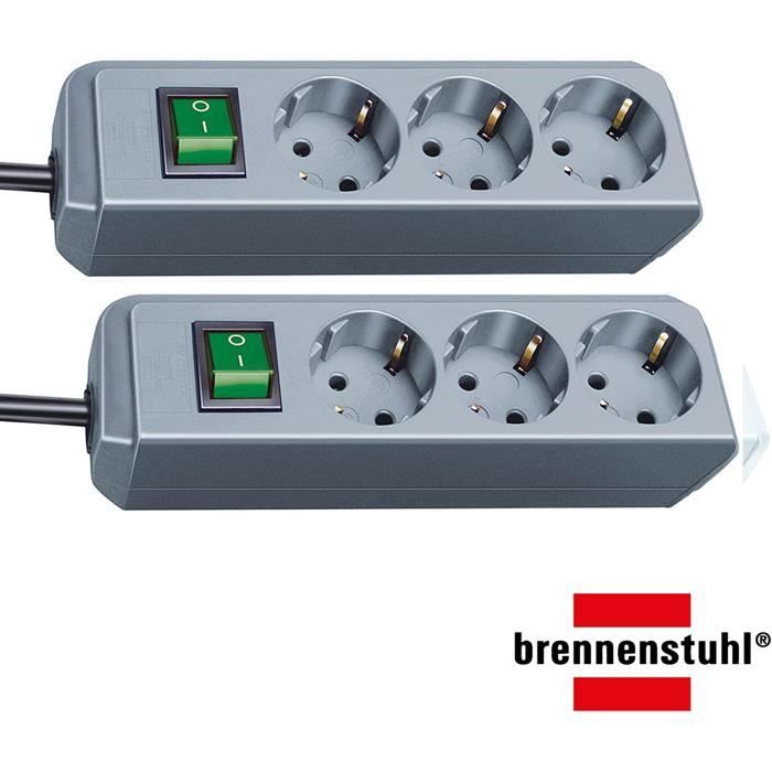 Brennenstuhl Multiprise ECO-LINE Noire - 8 prises et 3m de câble -  Cdiscount Bricolage