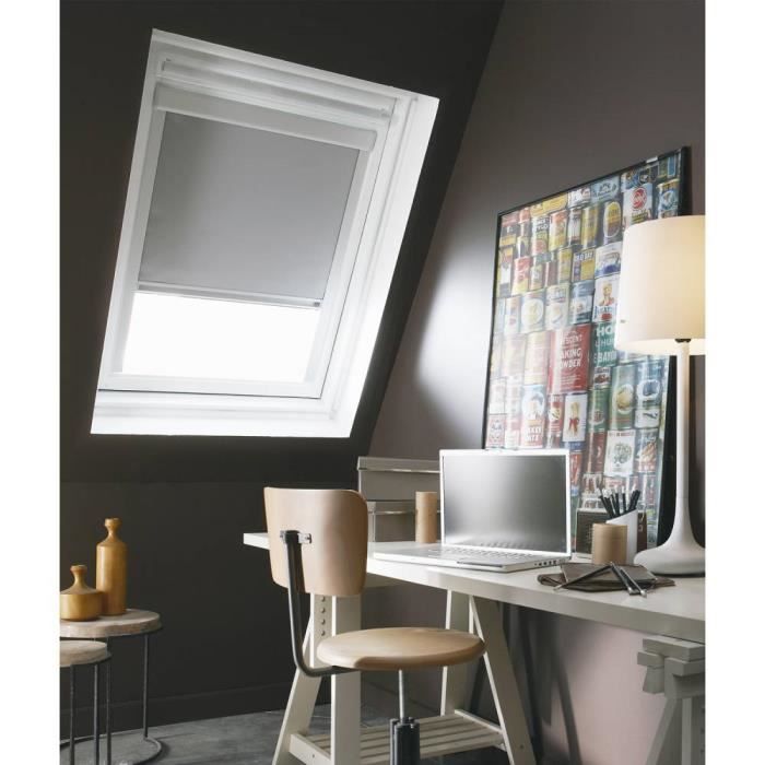Store pour Fen/être de Toit Johgee Store Velux GGL Y85 et 085-96 x 100 cm Gris Protection Solaire Store Occultant sans Per/çage Rideaux Ventouse