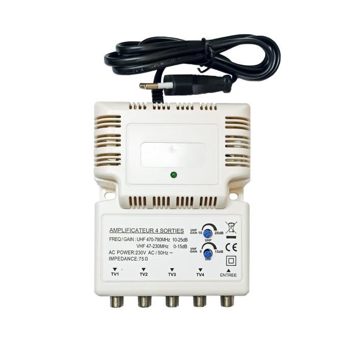 AMPLIFICATEUR TNT BLINDE 4 SORTIES ampli d'intérieur antenne tv 220V — free download