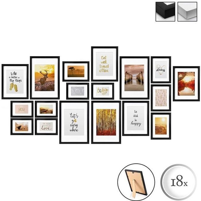 Cadre Photo 13x18 Noir Avec Carton, Lot De 6, Cadres 15x20 Sans Carton