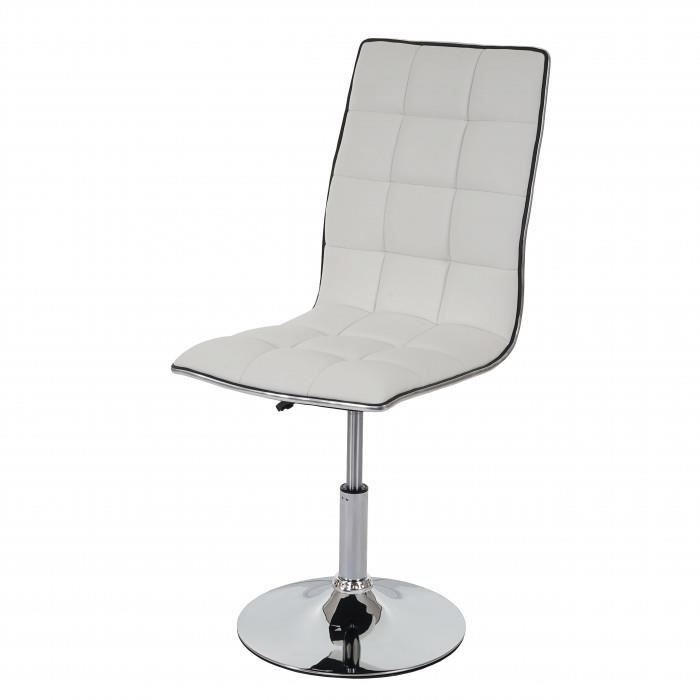 Chaise de salle à manger pivotante et réglable en hauteur HWC-C41 - blanc