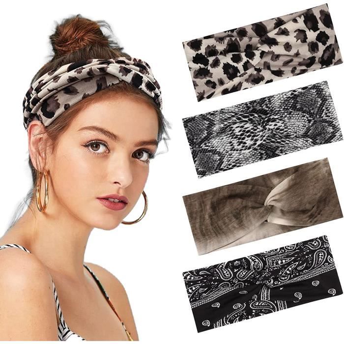 4 pièces bandeau pour femme bandeau élastique sport anti-transpiration accessoires pour cheveux