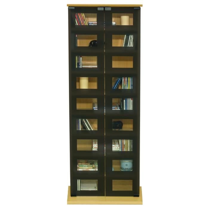 Meubles de rangement armoire CD DVD Roma avec portes en verre