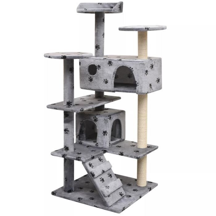 Arbre A Chat Et Griffoir Sisal 125 Cm Empreintes De Pattes Gris Achat Vente Arbre A Chat Arbre A Chat Et Griffoir Sisal Cdiscount